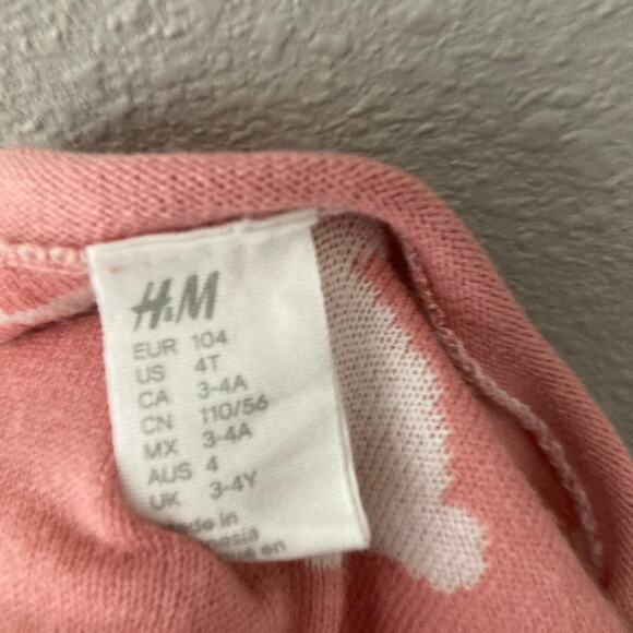 H&M Bunny Sweater - Pink White - 4T - Picture 7 of 7